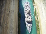 A large ship in the Corinth Canal